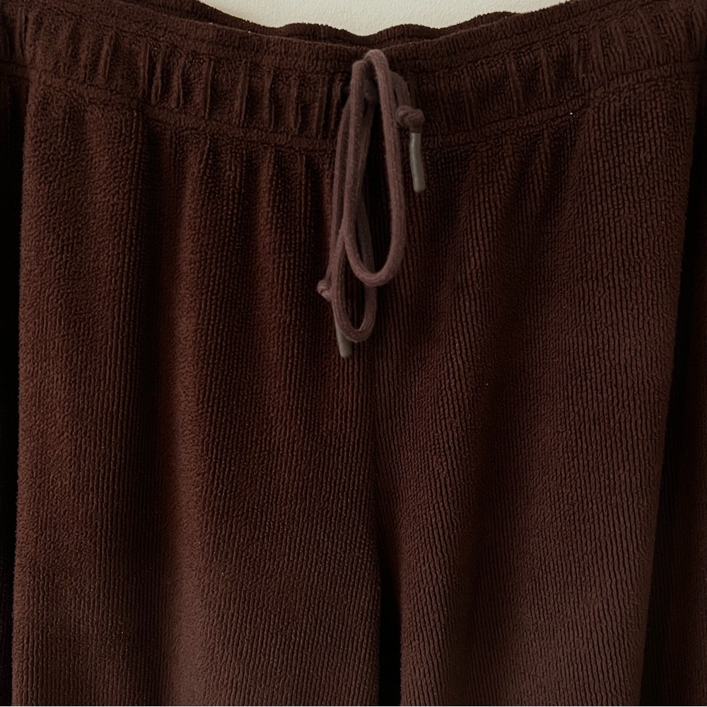 Fabletics Cozy Cord High-Waisted Wide Leg Pant Women's Brown Cacao Size XXL - Picture 4 of 11